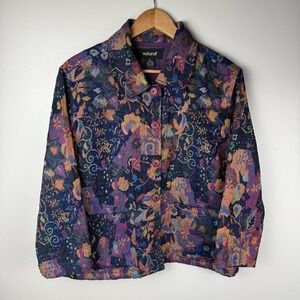 Natural Reflections 1990's Floral Tapestry Cotton Jacket
